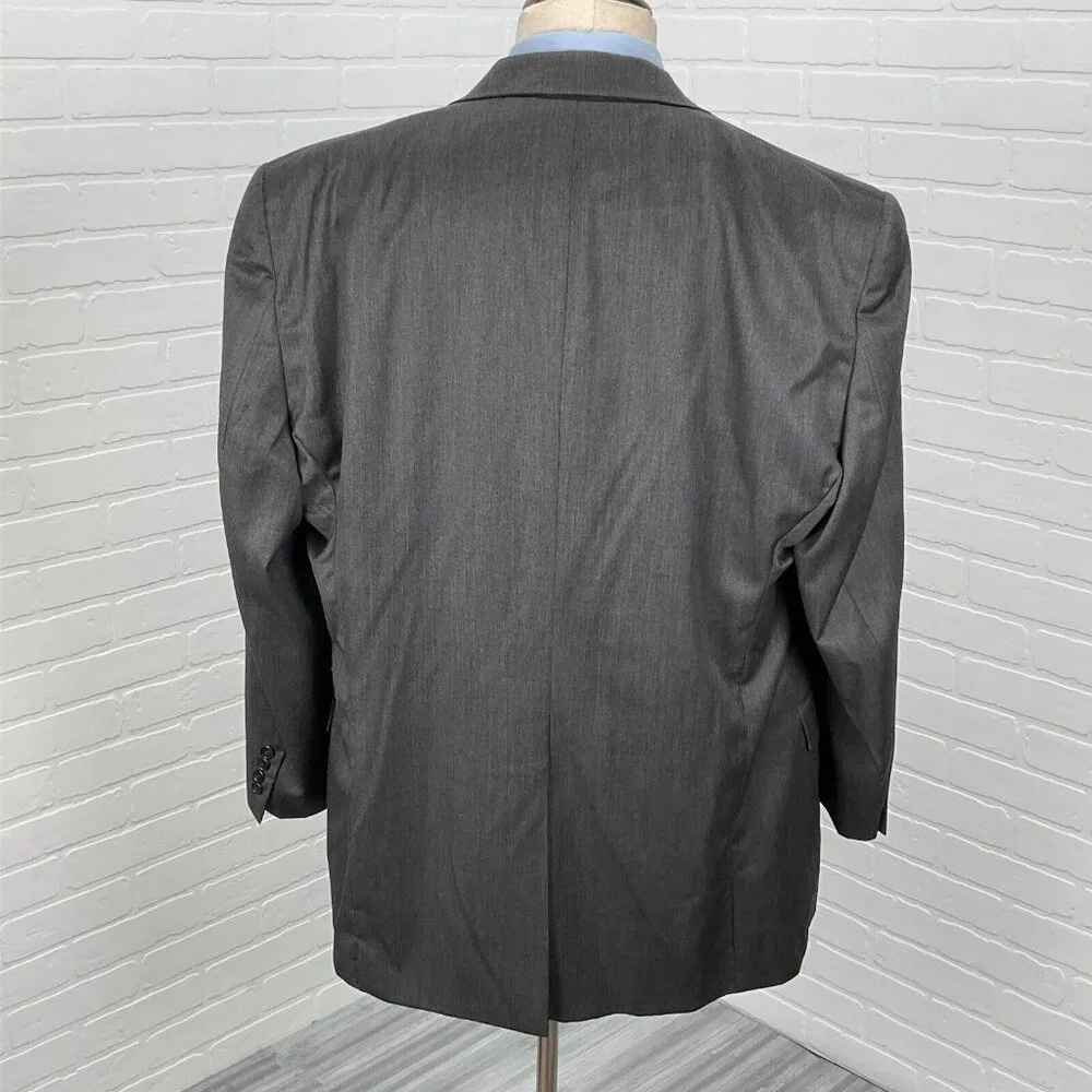 Hart Schaffner Marx Blazer Men 46 Gray Bespoke Gold Trumpeter Classic USA Jacket